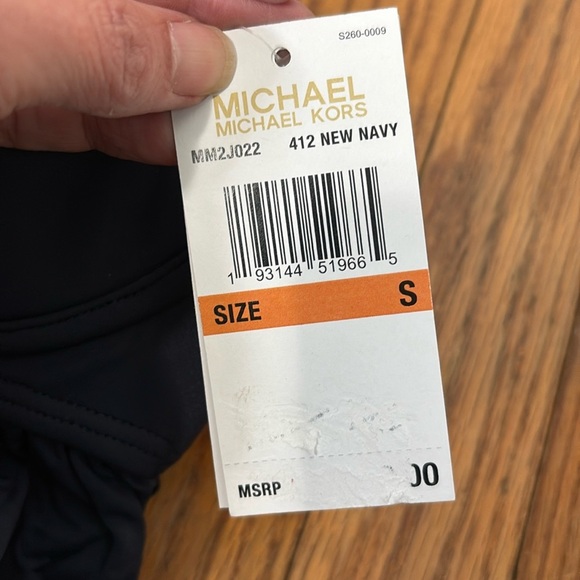 Michael Kors Solids Underwire Baby Doll Tankini Bikini Top Navy Small‎ NWT - Picture 6 of 7